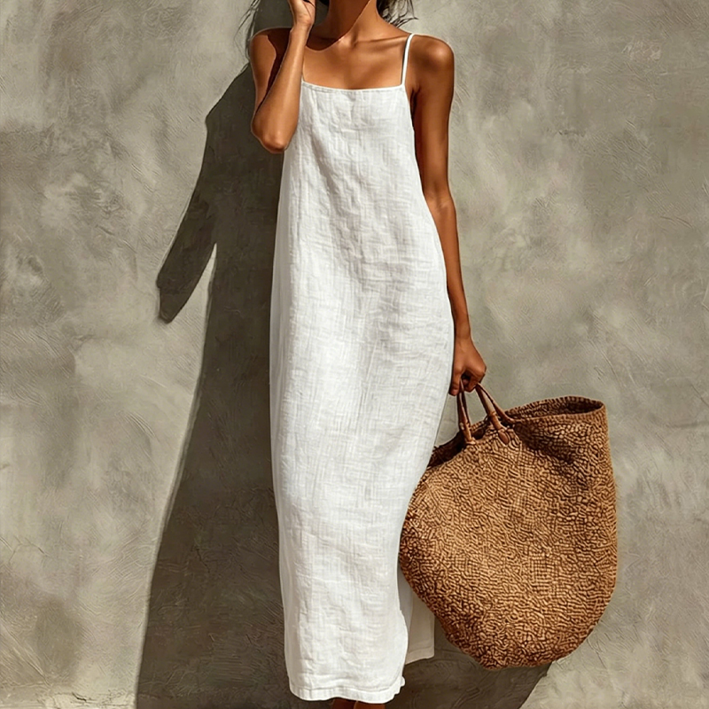 Damen Casual Einfarbiges Slip-Kleid