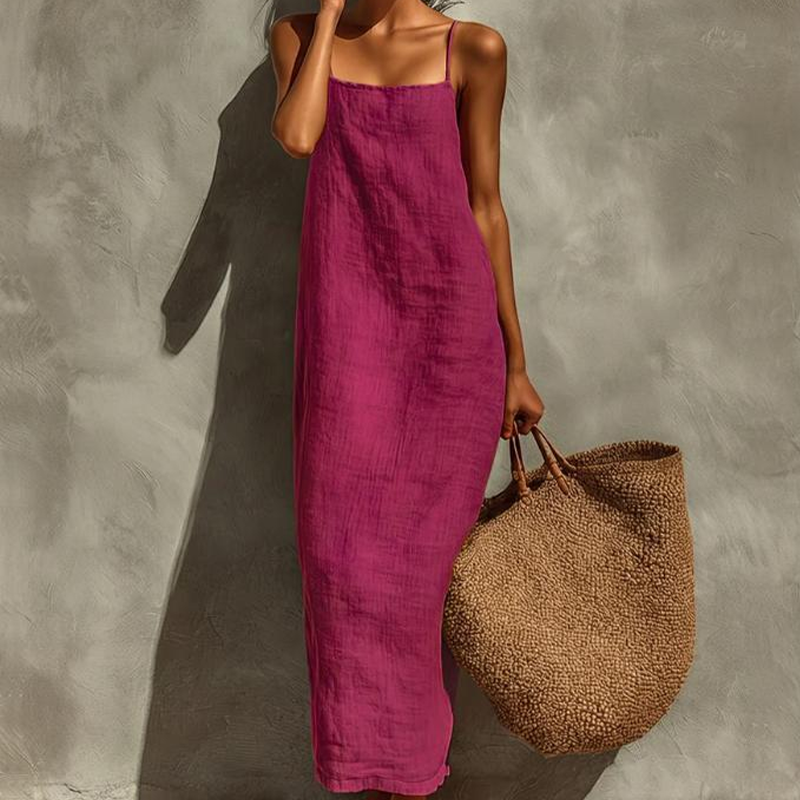 Damen Casual Einfarbiges Slip-Kleid