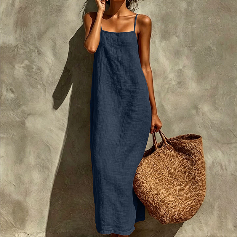Damen Casual Einfarbiges Slip-Kleid