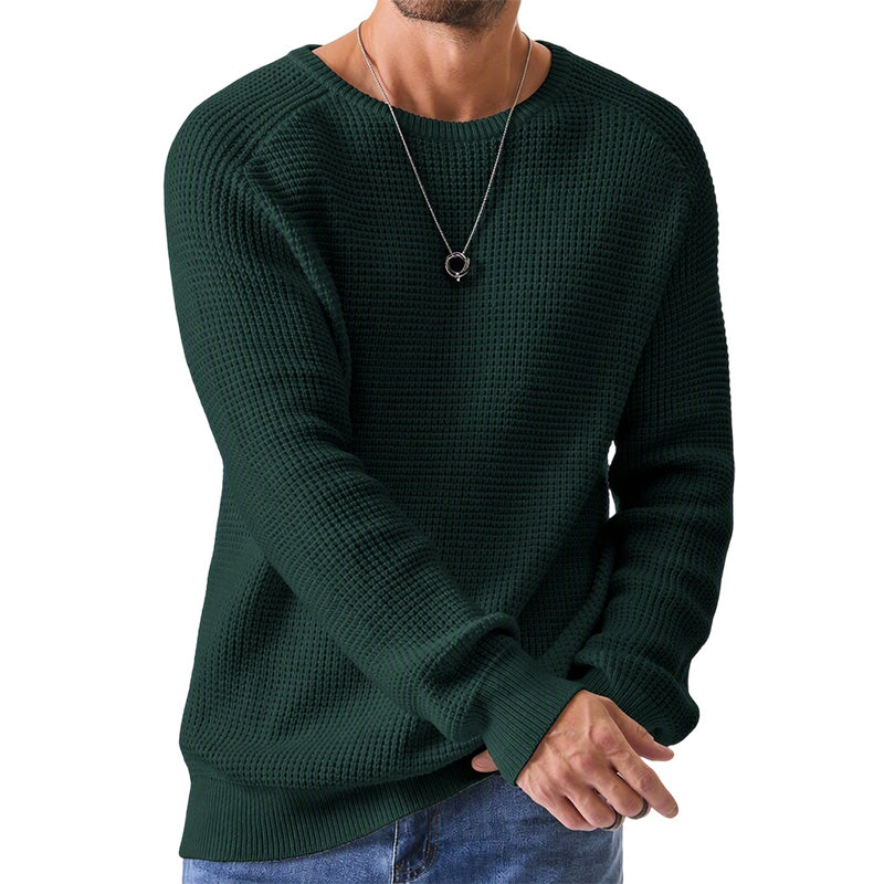 Herren Modern Waffelstrick Pullover