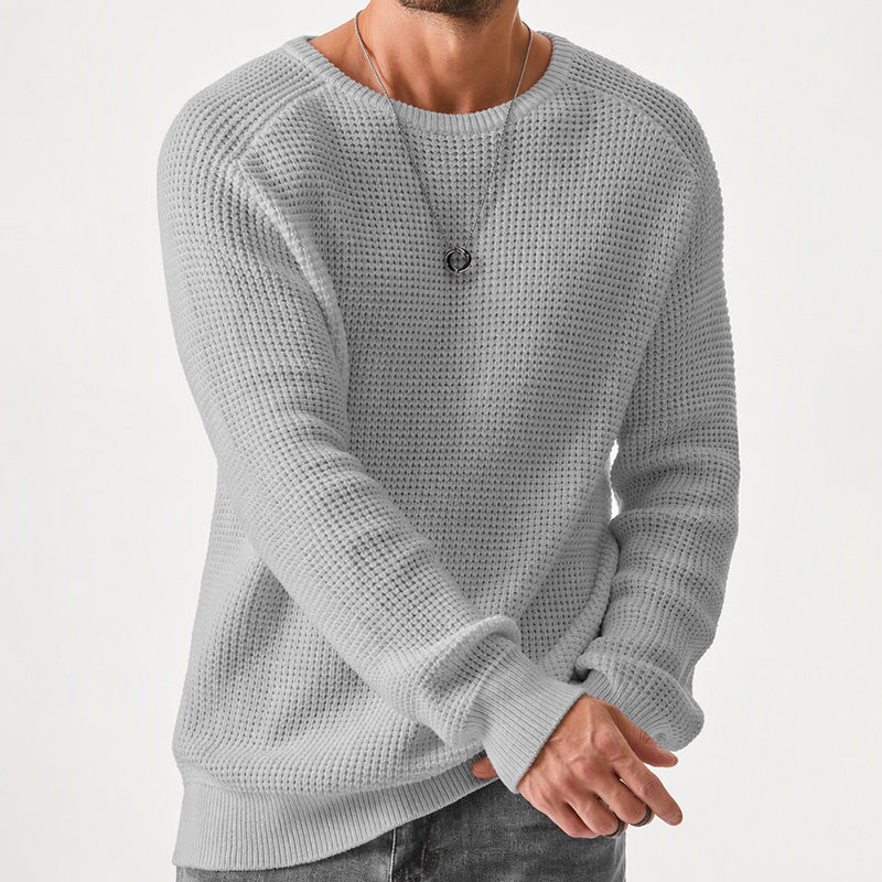 Herren Modern Waffelstrick Pullover