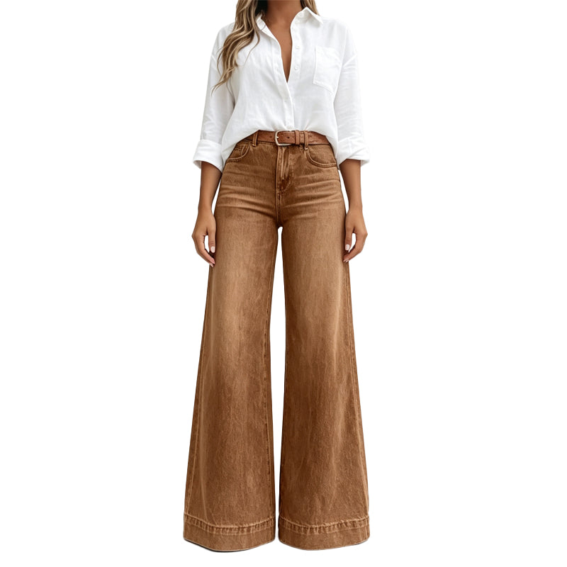 Beinverlängernde Wide-Leg Jeans