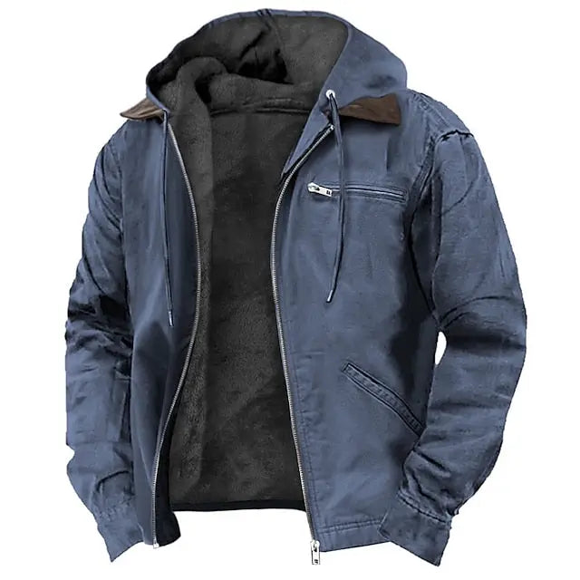 Gefütterte Winterjacke mit Kapuze für Herren