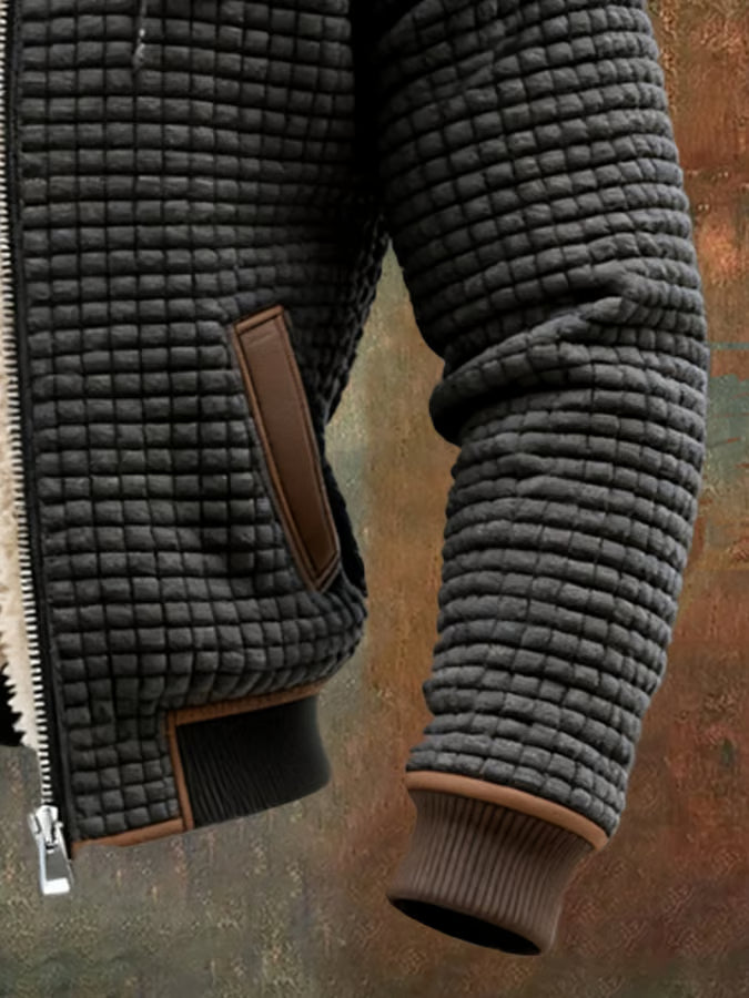 Retrojacke mit Kapuze und Reißverschluss