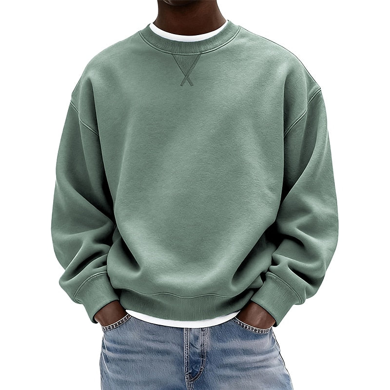 Relaxed Crew Neck Baumwoll-Sweatshirt