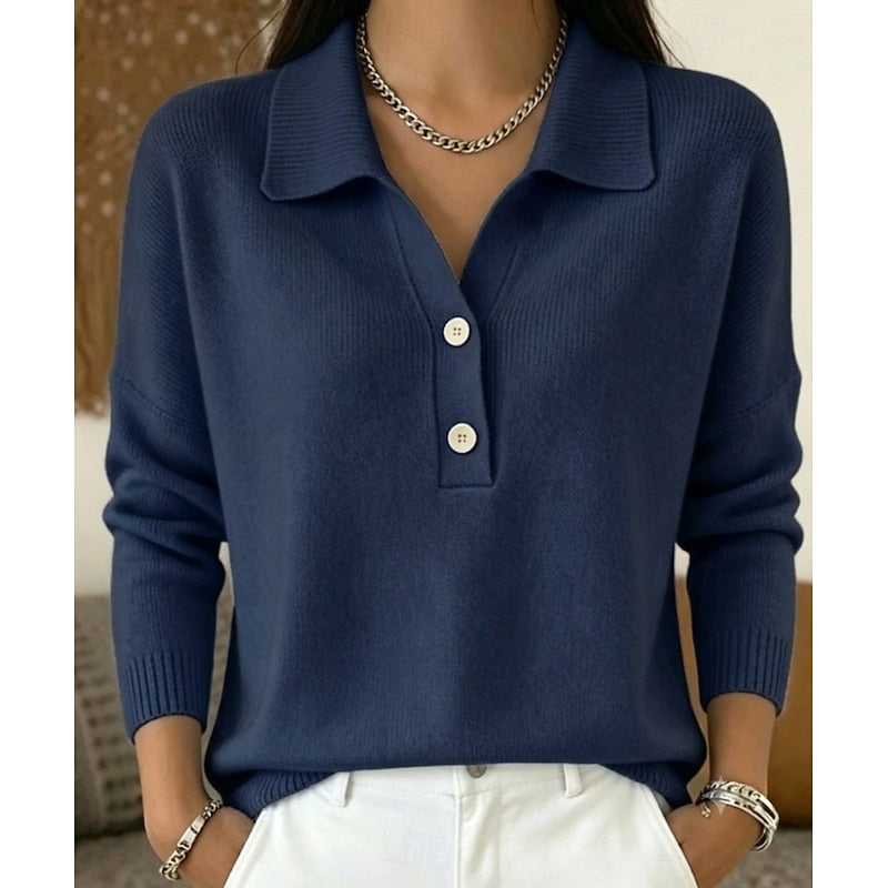 Raffinierter Polo-Pullover mit Kragen