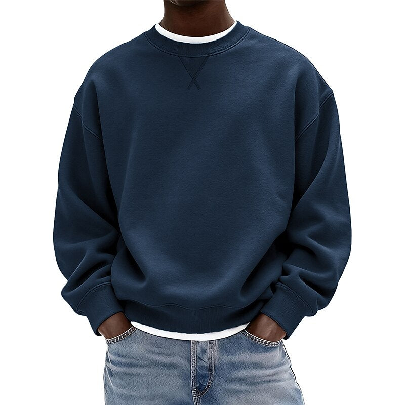 Relaxed Crew Neck Baumwoll-Sweatshirt