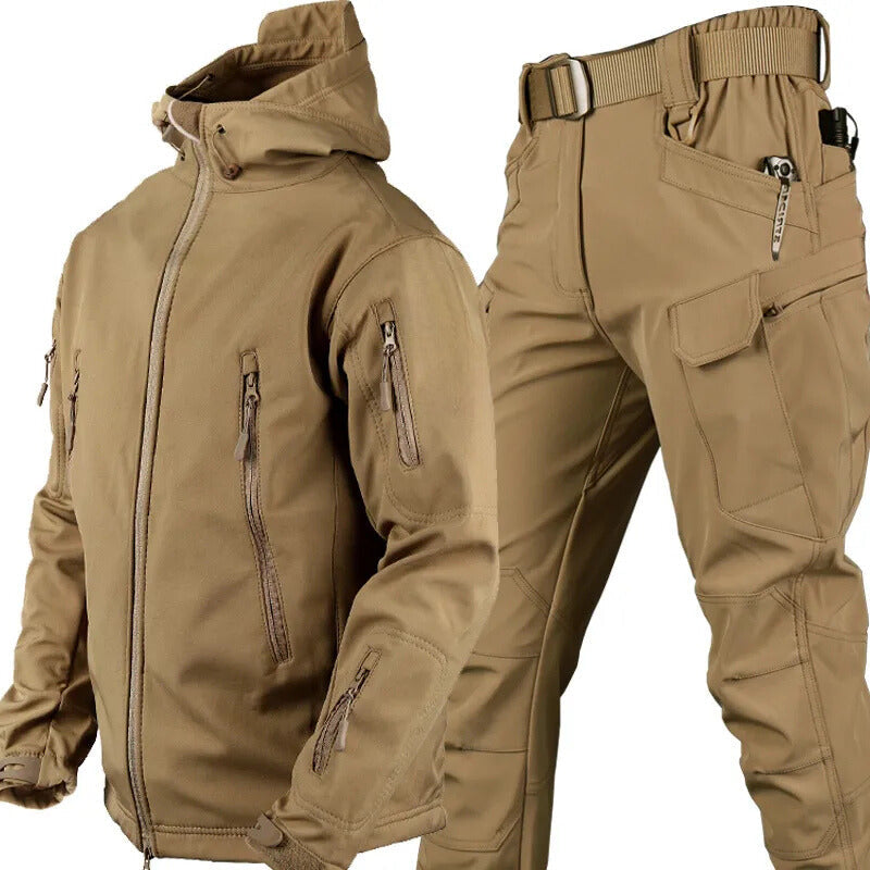 Wasserdichtes, winddichtes Outdoor-Set: Jacke und Hose mit Fleecefutter