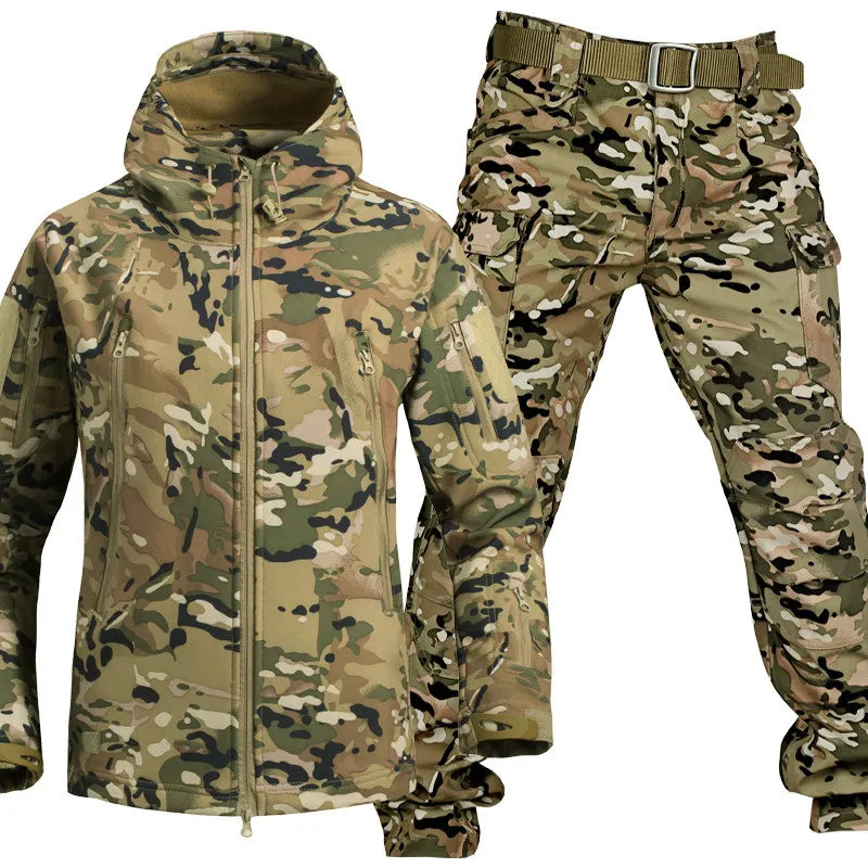 Wasserdichtes, winddichtes Outdoor-Set: Jacke und Hose mit Fleecefutter